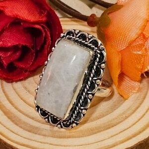 Rainbow Moonstone Ring - calms and soothes energy, balance emotions
